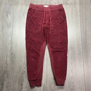 Anthropology Corduroy‎ Joggers Burgundy Red Small 30 x 26